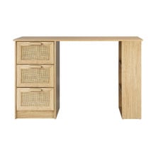 Holly 3 Drawer Rattan Computer Desk